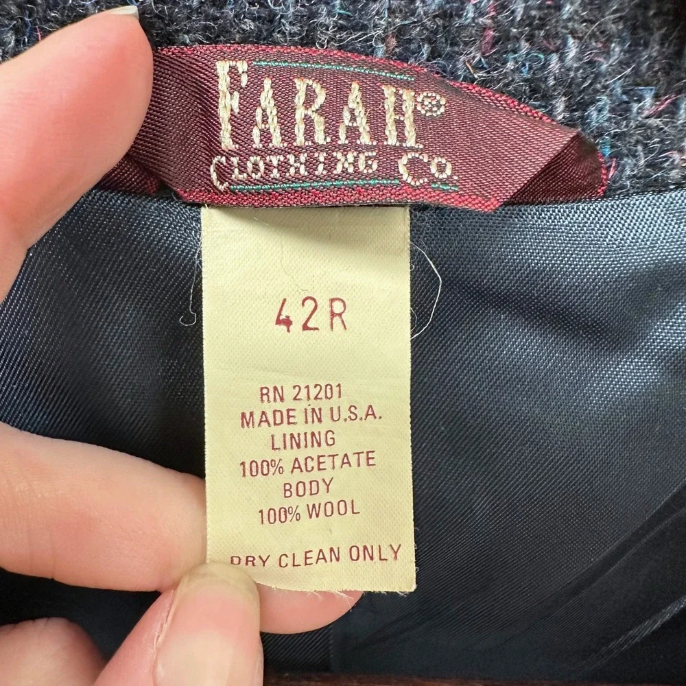 Vintage Farah Clothing Co. Multicolor Wool Tweed Sport Coat‎ 42R